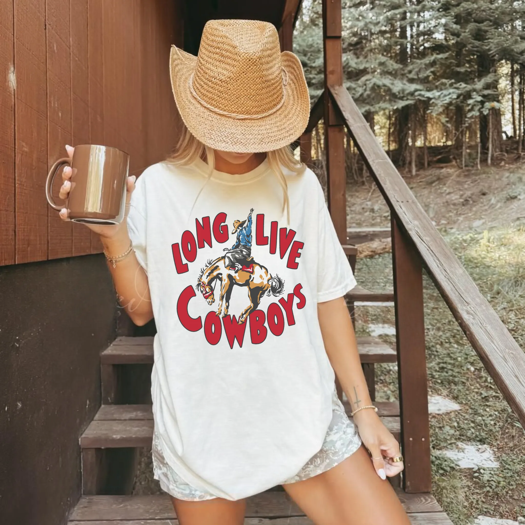 Long Live Cowboys Graphic Tee – Vintage Rodeo Western Shirt sold by Zulily product image thumbnail 2