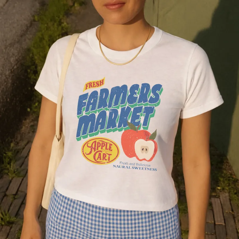 Fresh Farmers Market Apple Graphic Tee | Vintage Fruit Market Shirt for Women made by Zulily
