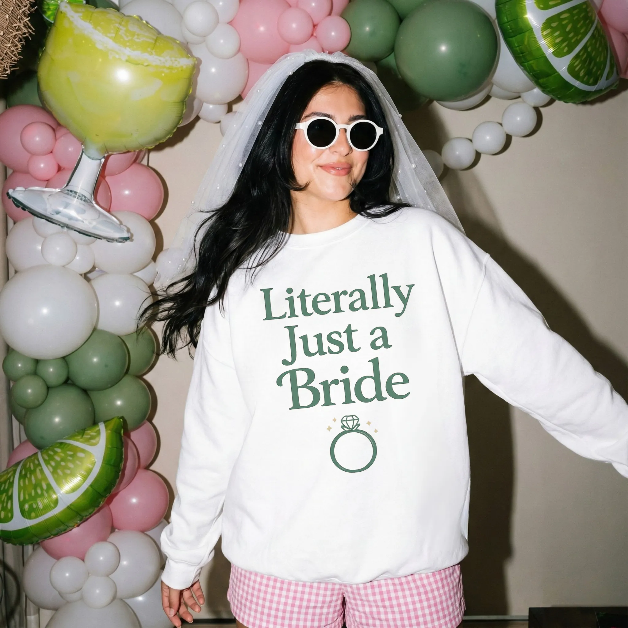 Literally Just a Bride Sweatshirt | Bridal Shower & Bachelorette Outfit sold by Zulily