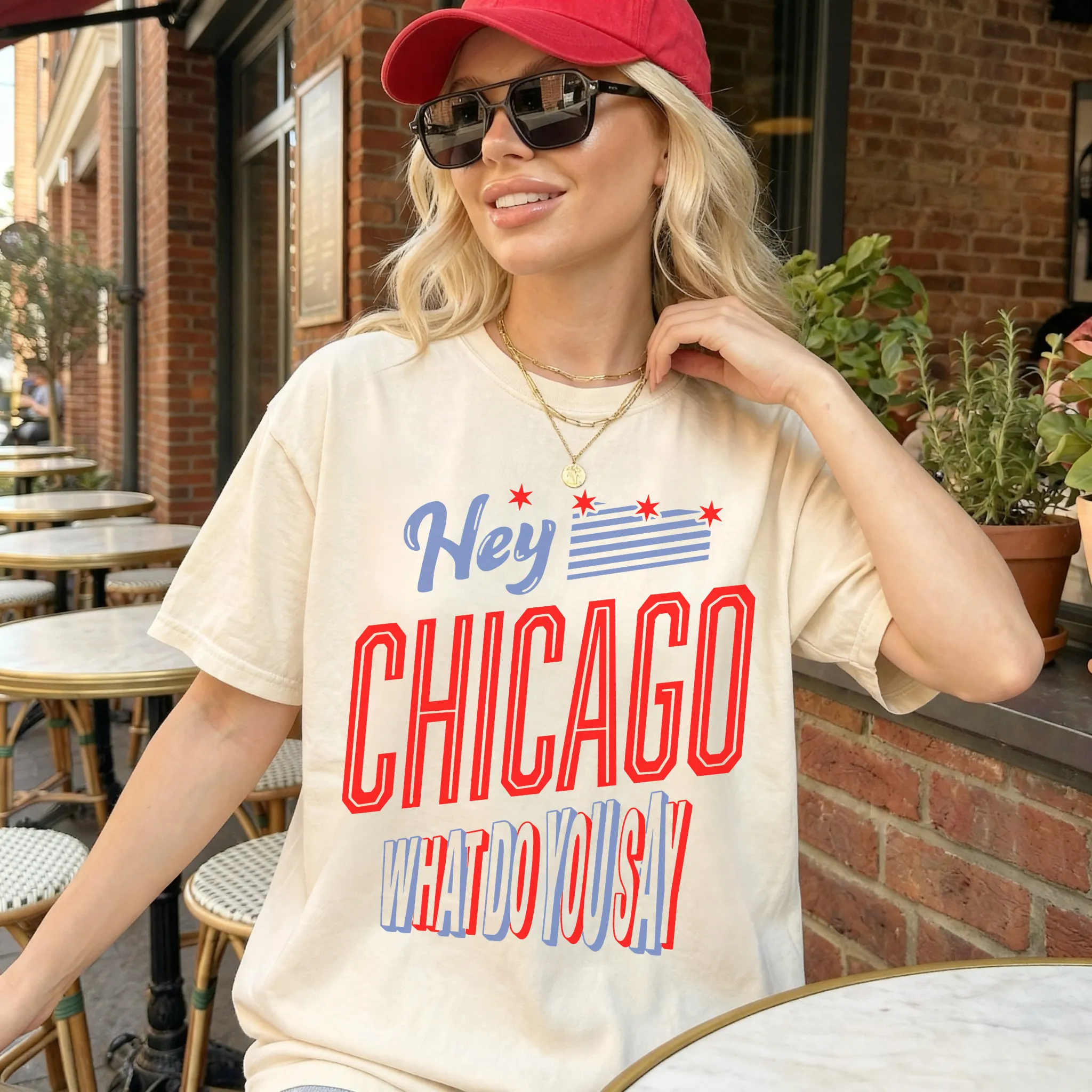 Hey Chicago What Do You Say Graphic Tee | Patriotic Summer City Tee sold by Zulily product image thumbnail 2