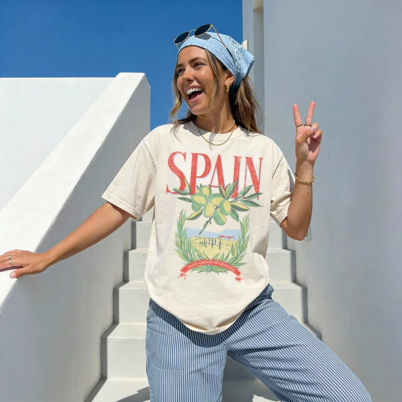 Spain Graphic Tee – Olive Grove Shirt made by Zulily