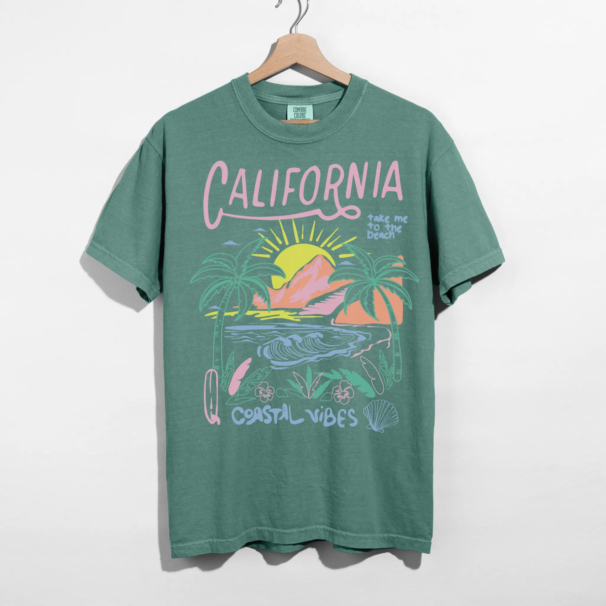 California Coastal Vibes Graphic Tee – Beach Sunset Shirt sold by Zulily product image thumbnail 5