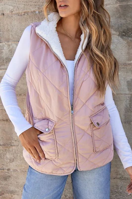 Lillian Fleece Lined Quilted Vest made by Threaded Pear