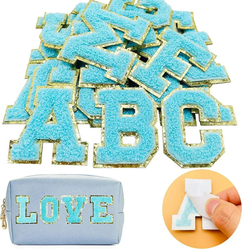 Yellow Self Adhesive Chenille Letters Patches - Yellow / B made by Threaded Pear
