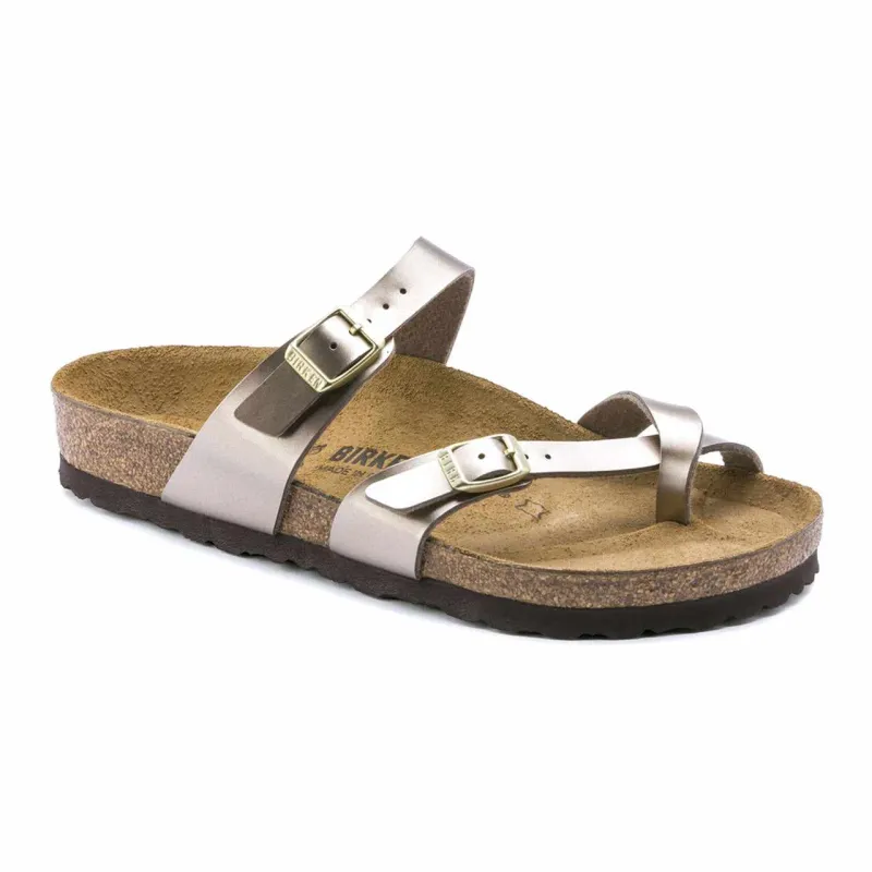 Birkenstock Women's Mayari Birko-Flor Electric Metallic Taupe Sandals made by Birkenstock