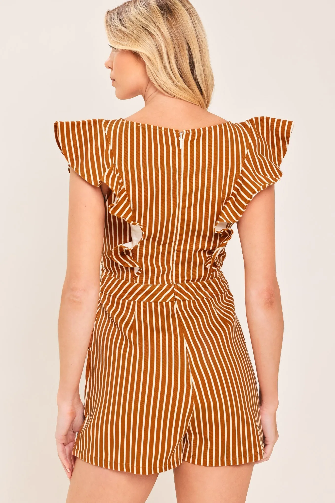 Cinnamon Stripe Woven Skort Romper sold by Zulily product image thumbnail 5