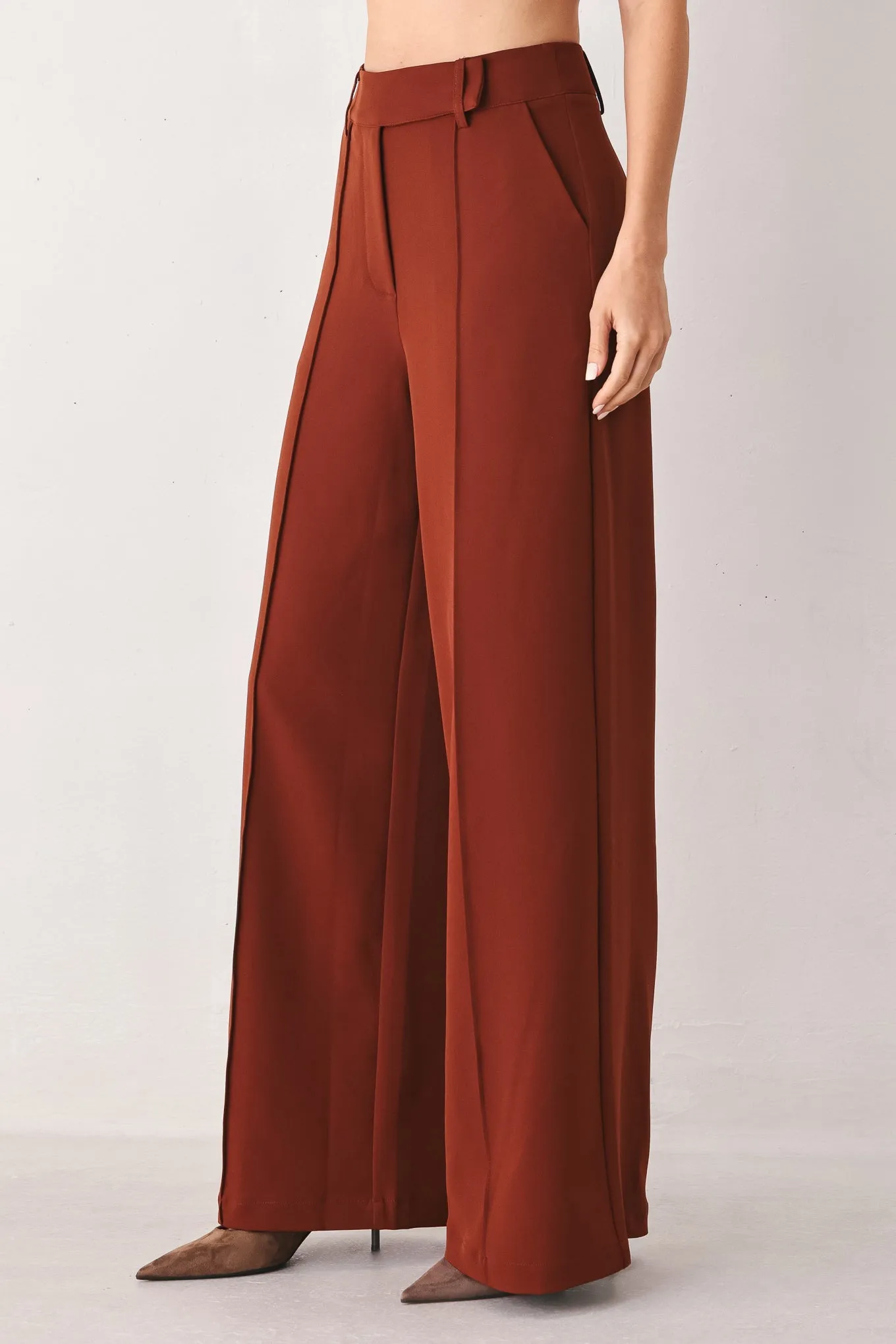 Autumn Rust Flowy Wide Leg Woven Pants sold by Zulily product image thumbnail 5