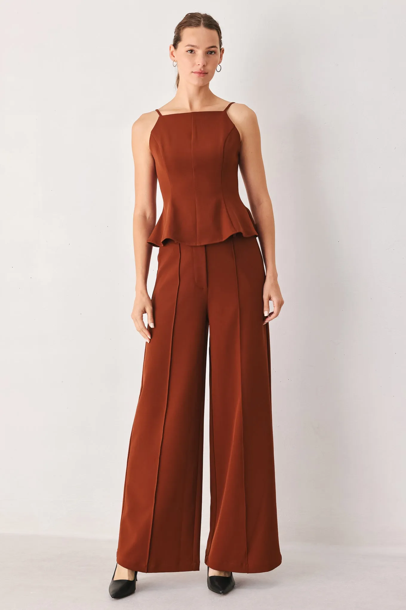 Autumn Rust Flowy Wide Leg Woven Pants sold by Zulily product image thumbnail 2