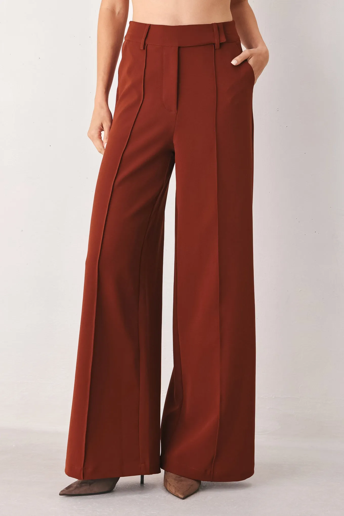 Autumn Rust Flowy Wide Leg Woven Pants sold by Zulily product image thumbnail 3