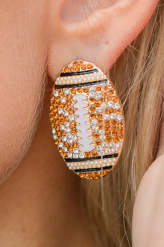Football Game Day Stud Earrings - Gold / ONE SIZE made by Threaded Pear