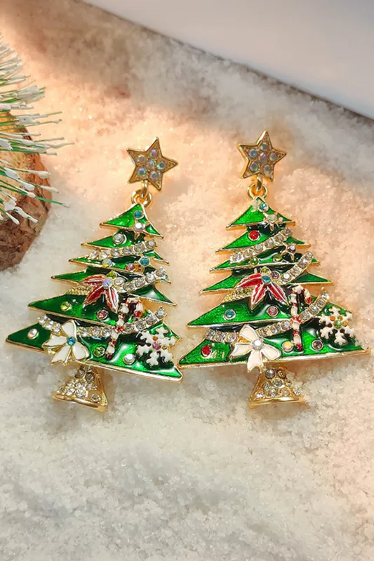 Anne Star Christmas Tree Earrings - Bright Green / ONE made by Threaded Pear