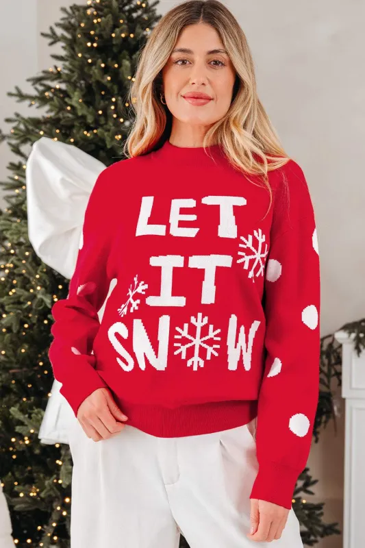 Tiffany Christmas Holiday Loose Sweater - Red Dahlia / L - 12/14 made by Threaded Pear
