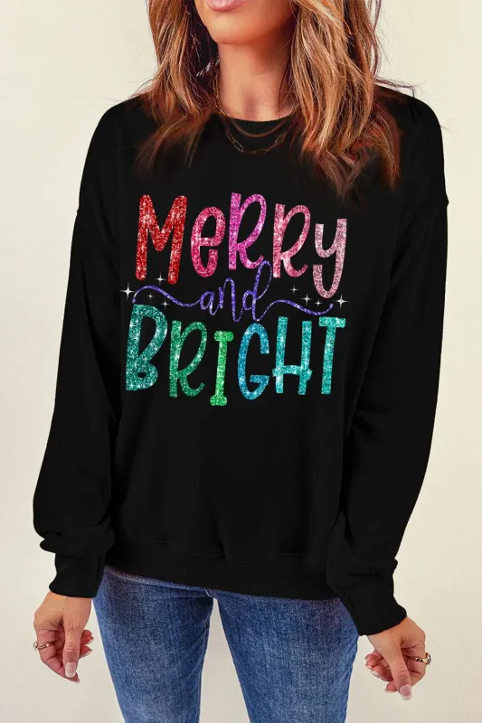 Harper Bright Graphic Christmas Pullover - Black / L - 12/14 made by Threaded Pear
