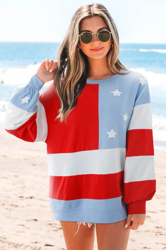 Simone Flag Vintage Oversized Pullover - Multicolour / L - 12/14 made by Threaded Pear