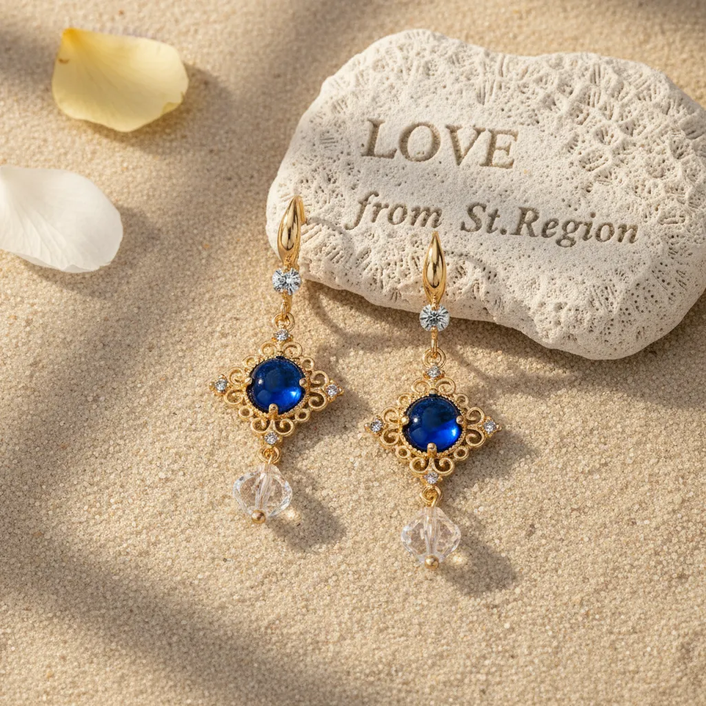 Blue Quartz & Crystal Cubic Zirconia Goldtone Rhombus Hook Earrings sold by Zulily product image thumbnail 4