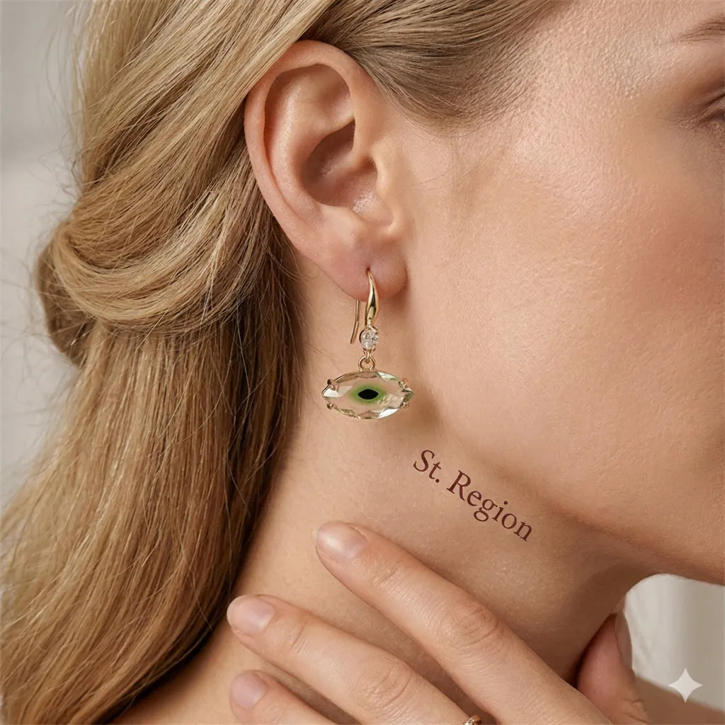 Green Crystal & Cubic Zirconia Goldtone Eye Hook Earrings sold by Zulily product image thumbnail 5