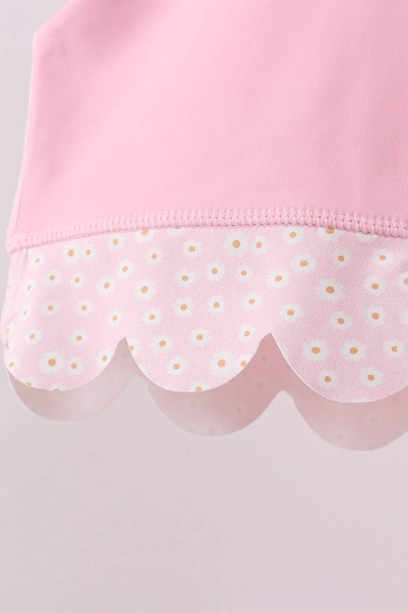 Pink scalloped active skorts set sold by Zulily product image thumbnail 3