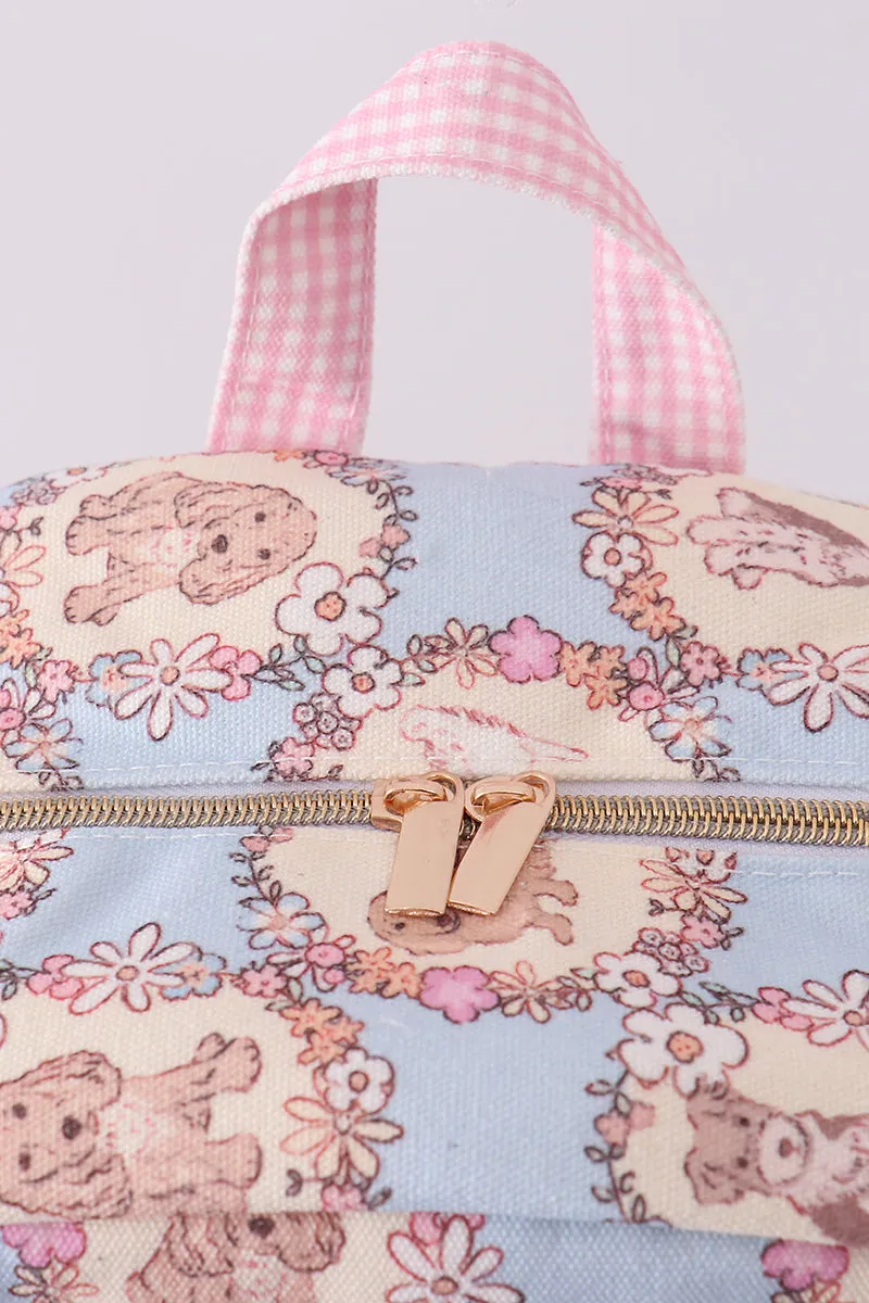 Pink puppy embroidery backpack sold by Zulily product image thumbnail 3