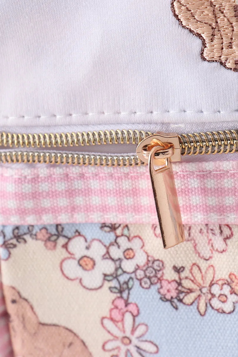 Pink puppy embroidery backpack sold by Zulily product image thumbnail 4