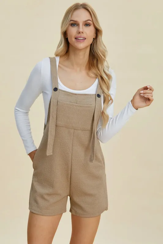 DBLCLK Women's Full Size Texture Sleeveless Romper made by Zulily