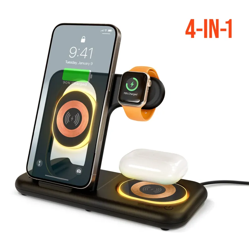 IBasics 4-in-1 Foldable Wireless Charging Stand – 15W Fast Wireless Charger made by Zulily