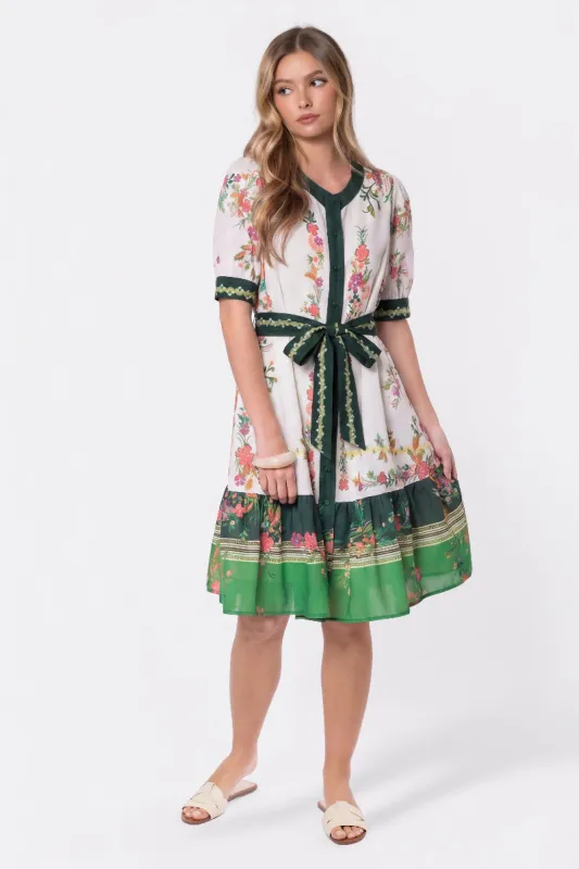 Elma Dress (Ivory Green) made by Zulily