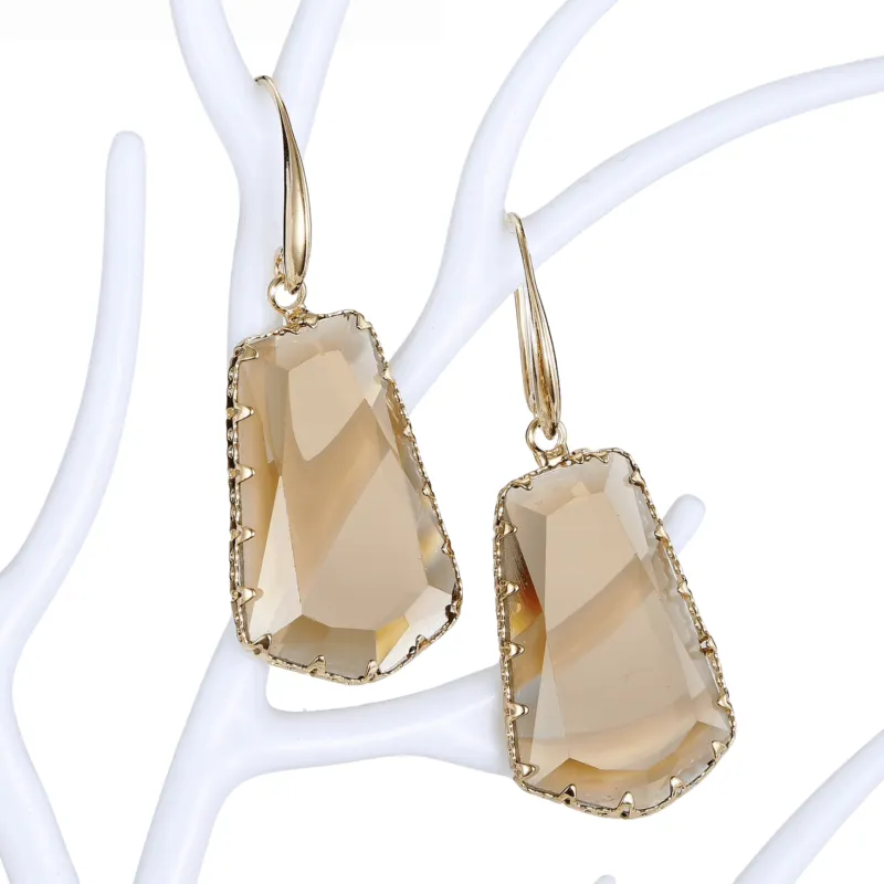 Don't AsK Goldtone Champagne Crystal Drop Earrings made by Zulily