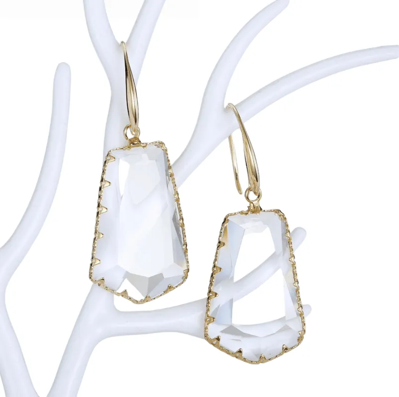 Goldtone Clear Crystal Drop Earrings made by Zulily