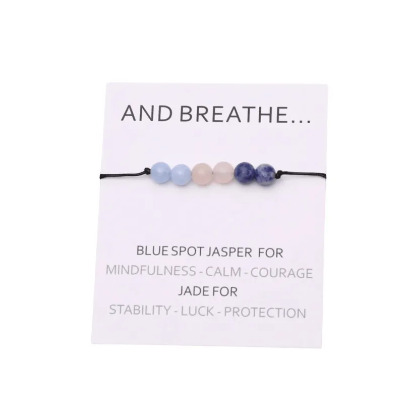 Natural Stone Adjustable Bracelet And Breathe made by Zulily