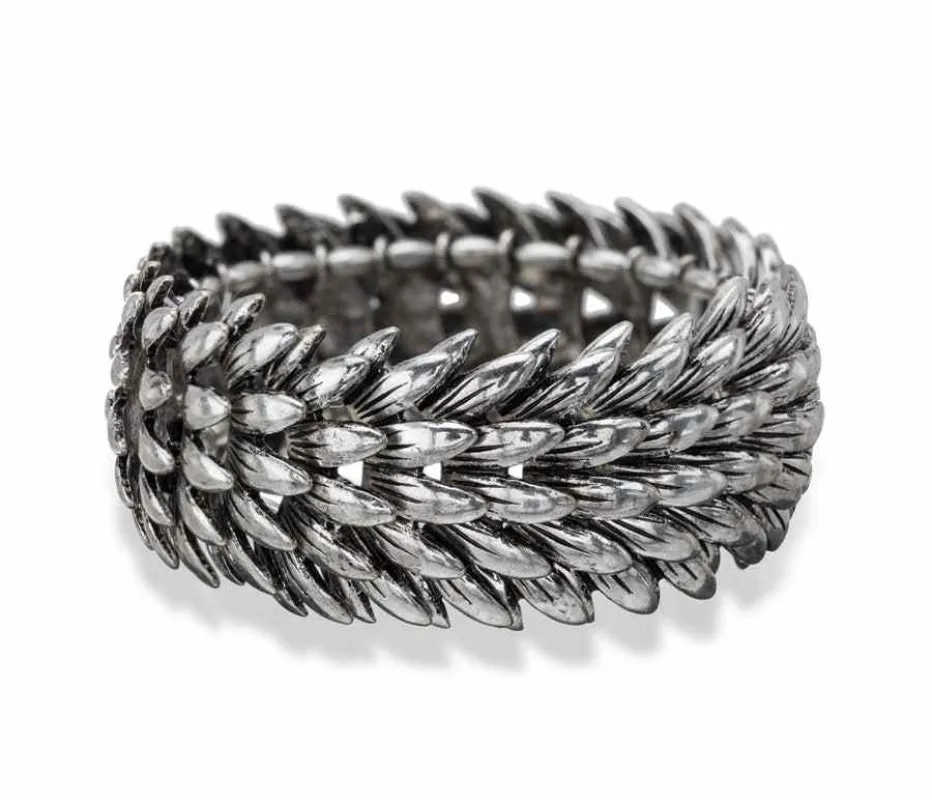 Silvertone Feather Statement Cuff Bracelet made by Zulily