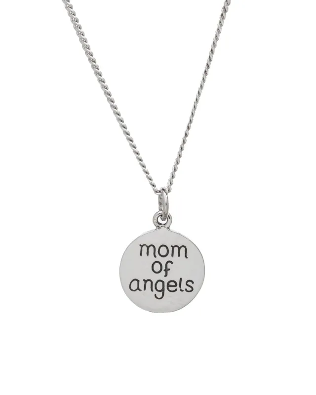 Sterling Silver Mom of Angels Pendant Necklace made by Zulily