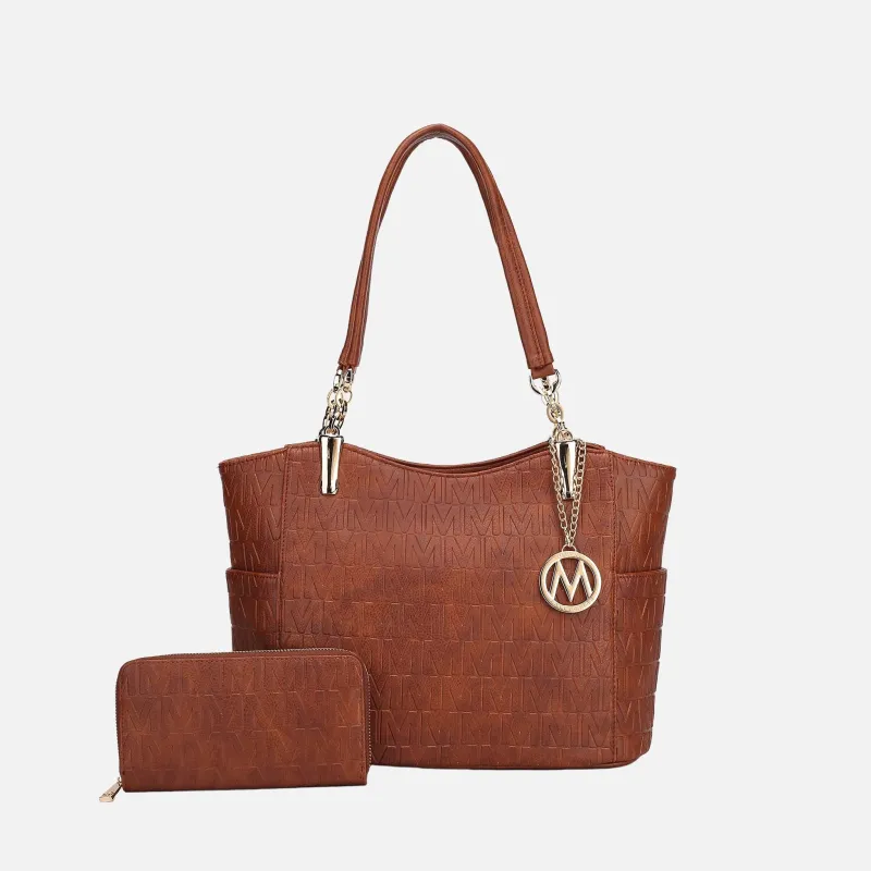 MKF Collection by Mia K. - Allison Signature Tote Bag and Wallet Set made by MKF Collection