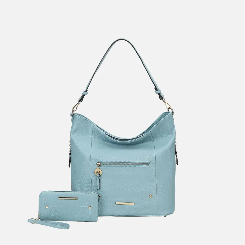 MKF Collection by Mia K. - Jordina 2 PCS Shoulder Bag with Matching Wallet made by MKF Collection