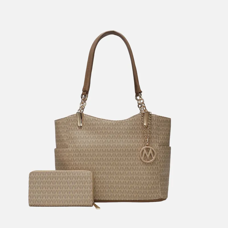 MKF Collection by Mia K. - Savannah Signature Tote Bag and Wallet Set made by MKF Collection