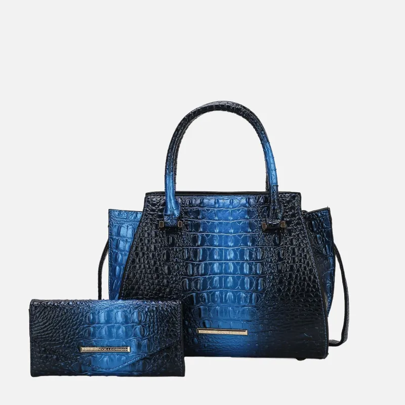 MKF Collection by Mia K. - Bently Croc-Embossed Tote and Set made by MKF Collection