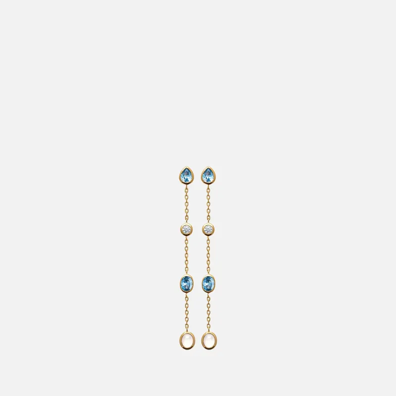 MKF Collection by Mia K. - Celeste Multi-Stone Linear Drop Earrings made by MKF Collection