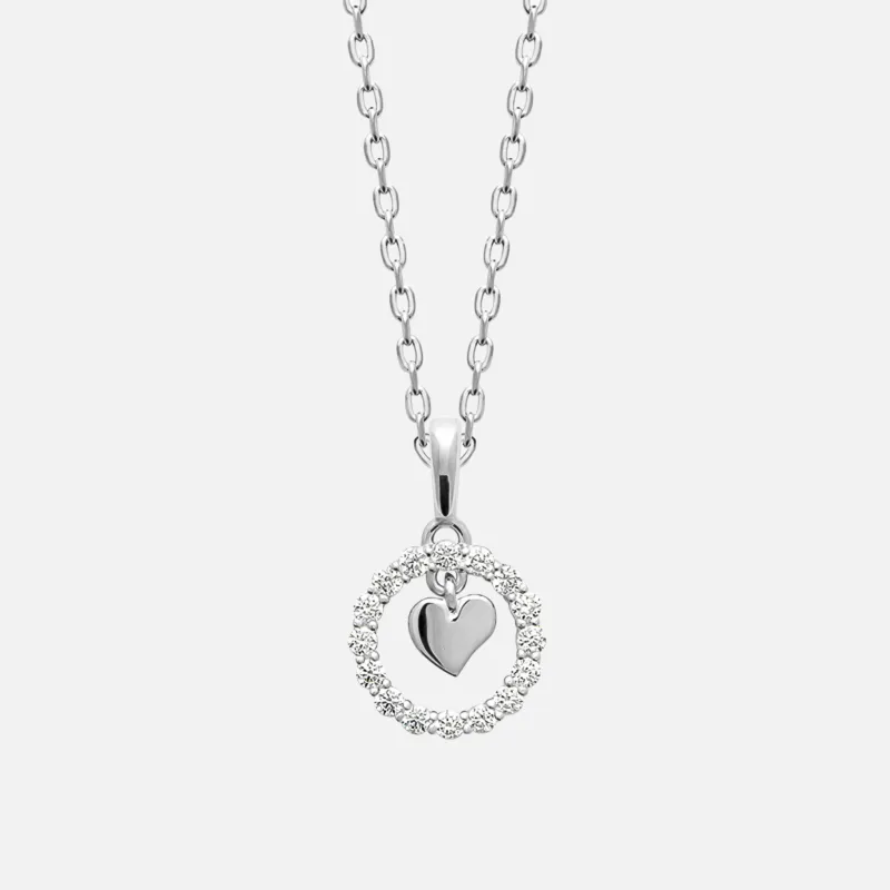 MKF Collection by Mia K. - Eterna Halo Heart Pendant Necklace made by MKF Collection