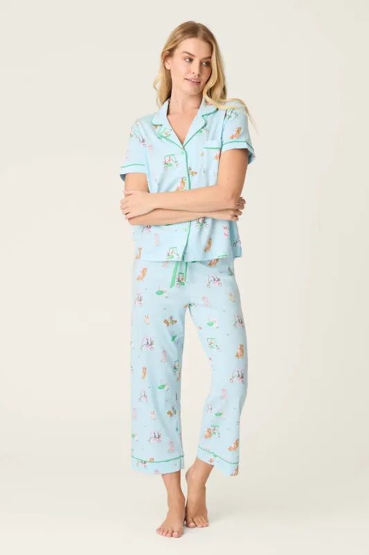 Whimsy Putter Pup Cropped PJ Set made by P.J. Salvage