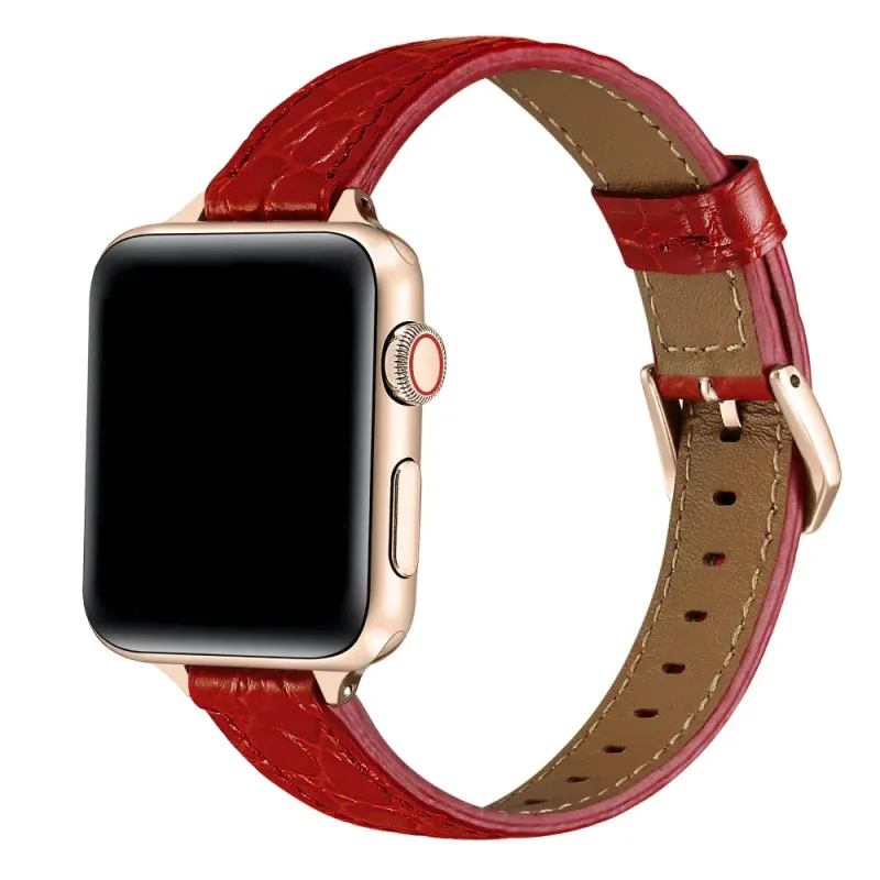 Cleo Skinny Croc Leather Band for Apple Watch made by Zulily