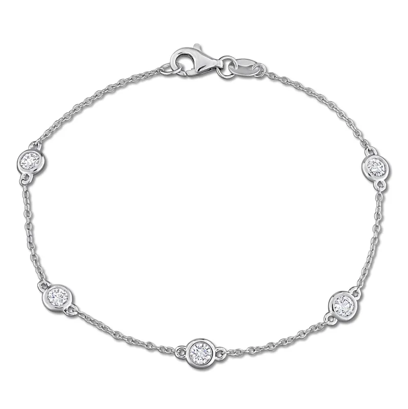 Sofia B. 3/4ct TW Lab-Grown Diamond Station Bracelet Sterling Silver made by Zulily