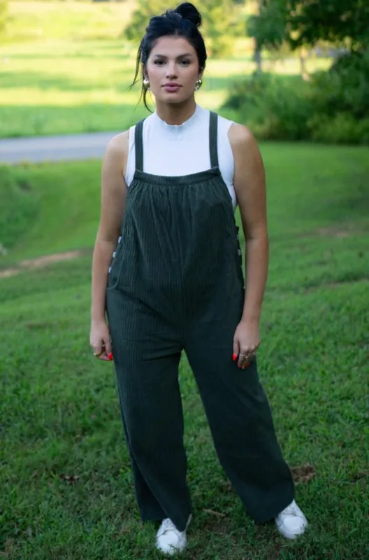 Threaded Pear Reya Pocketed Loose Fit Corduroy Overall made by Threaded Pear