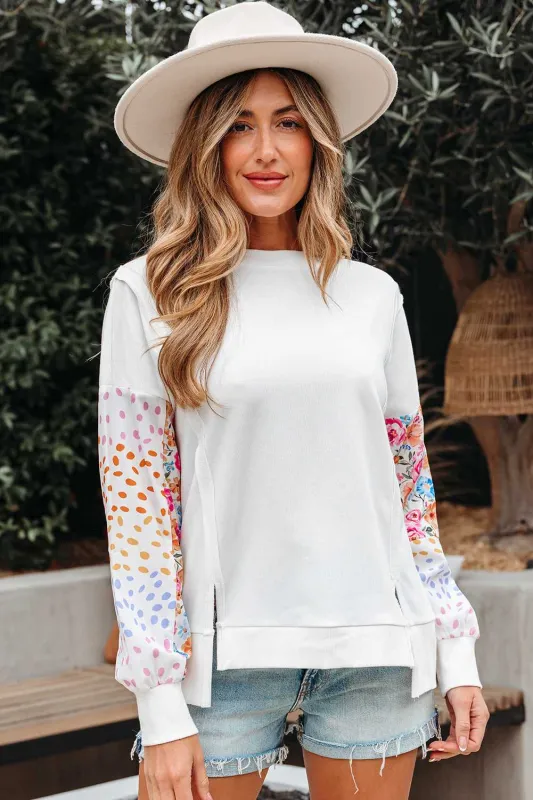 Threaded Pear Raelynn Floral Patchwork Casual Sweatshirt made by Threaded Pear