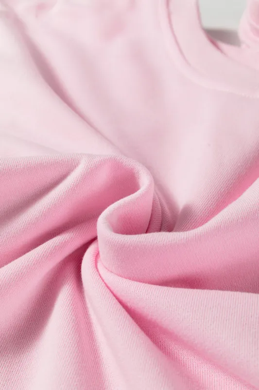 Threaded Pear Pink Colorblock Patchwork Drop Shoulder Plus Size Sweatshirt made by Threaded Pear