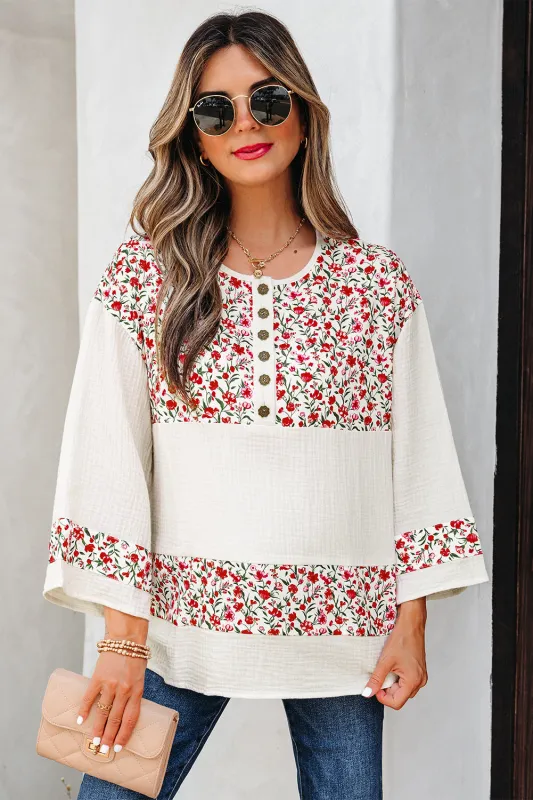 Threaded Pear Penny 3 4 Sleeve Blouse made by Threaded Pear