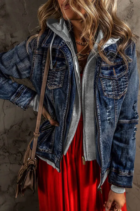 Threaded Pear Mia Hooded Zip Up Jacket made by Threaded Pear