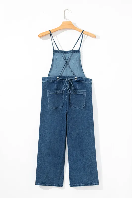 Threaded Pear Maya Cropped Wide Leg Overalls made by Threaded Pear