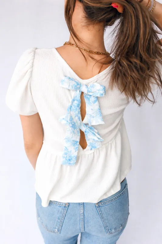 Threaded Pear Lilliana Bubble Sleeve Peplum Top made by Threaded Pear