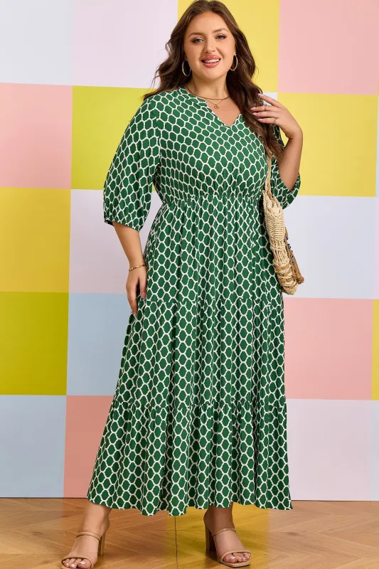 Threaded Pear Johanna Ruffle Hem Casual PLUS Dress made by Threaded Pear