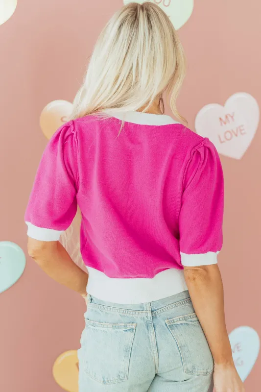 Threaded Pear Isla Short Puff Sleeve Sweater made by Threaded Pear