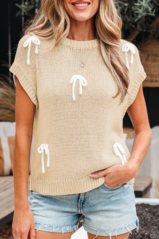 Threaded Pear Giselle applique Cap Sleeve Sweater made by Threaded Pear